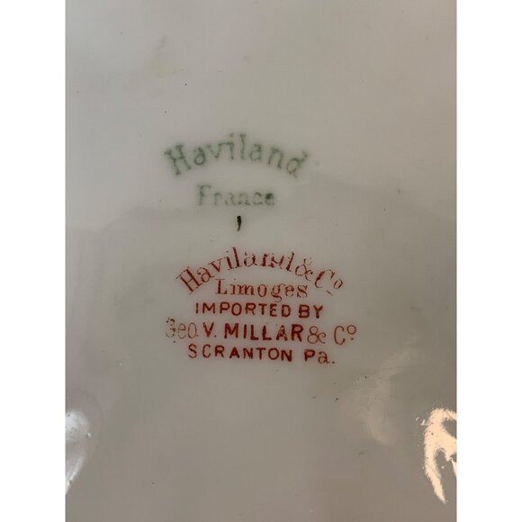 Antique Haviland France Limoges Covered Serving Dish With Gold Trim Chip H9078 - Picture 2 of 10